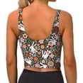 thumbnail image 4 of Goofa Rabbits on Floral Printed Sports Bras for Women, High Impact Running Bra Workout Crop Tank Tops Longline Sports Bra Push up-, 4 of 9