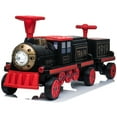 thumbnail image 1 of VOLTZ TOYS 12V Electric Locomotive Train with Passenger Carriage for Kids and Parents, Motorized Ride-On Toy with Real Smoke Effect, Music & LED Lights, Black, 1 of 8