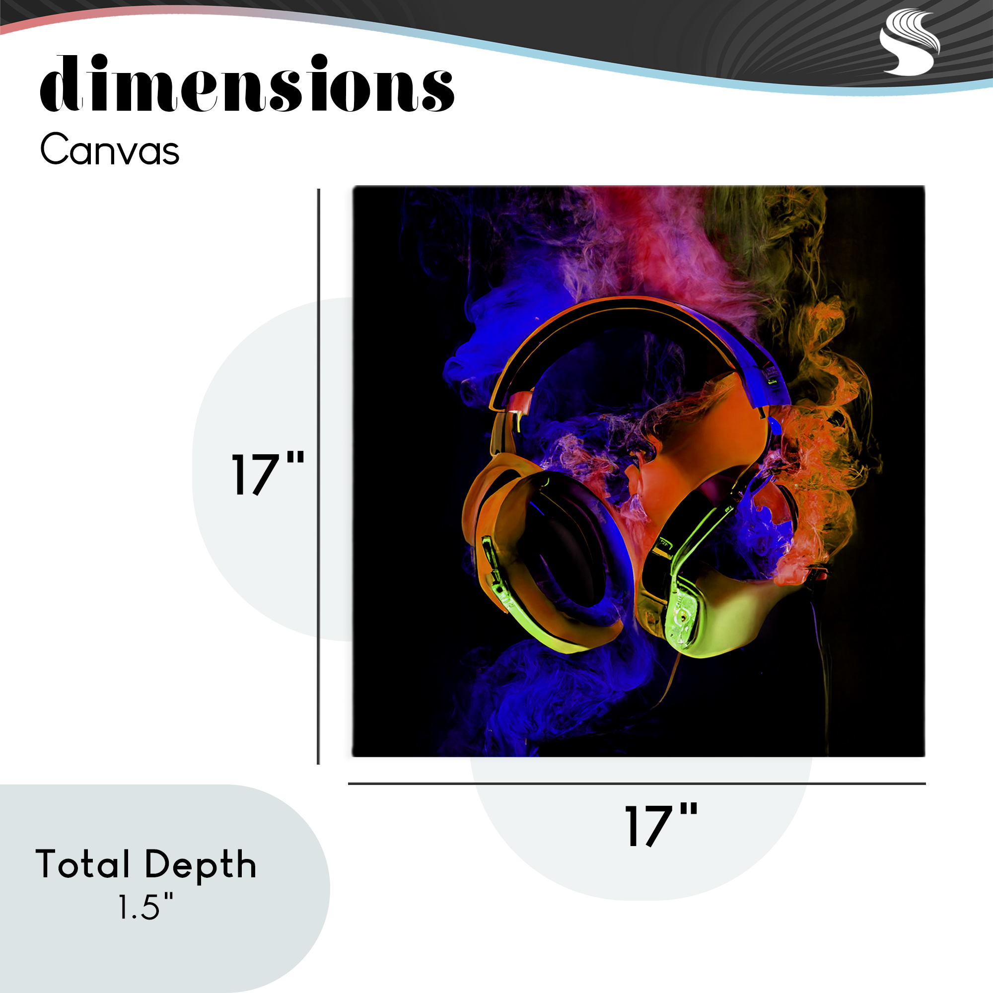 Power Play Headphones Canvas Wall Art, design by Sasha
