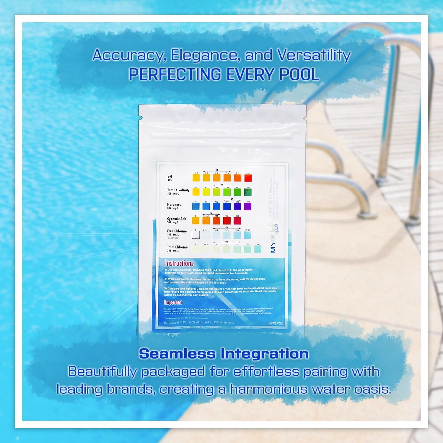 Leisure Time 30241A Foam Down Spa Care 32oz - 1QT - with My Garden Pool 20 Ct. Test Strips