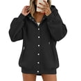 thumbnail image 3 of Otntypg Snap Button Down Hoodies for Women Trendy Fall Long Sleeve Drawstring Hooded Pullover Sweatshirts Loose Lightweight Casual Basic Solid Color Cardigan Hoodie Jacket with Pockets, 3 of 7