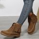 thumbnail image 4 of NECHOLOGY Botas Mujer Adulto Femenino Zapatos Botines de mujer Botas de fondo con cordones y decoración de borlas de ante sólido Retro a la moda para mujer (Brown, 7.5), 4 of 7