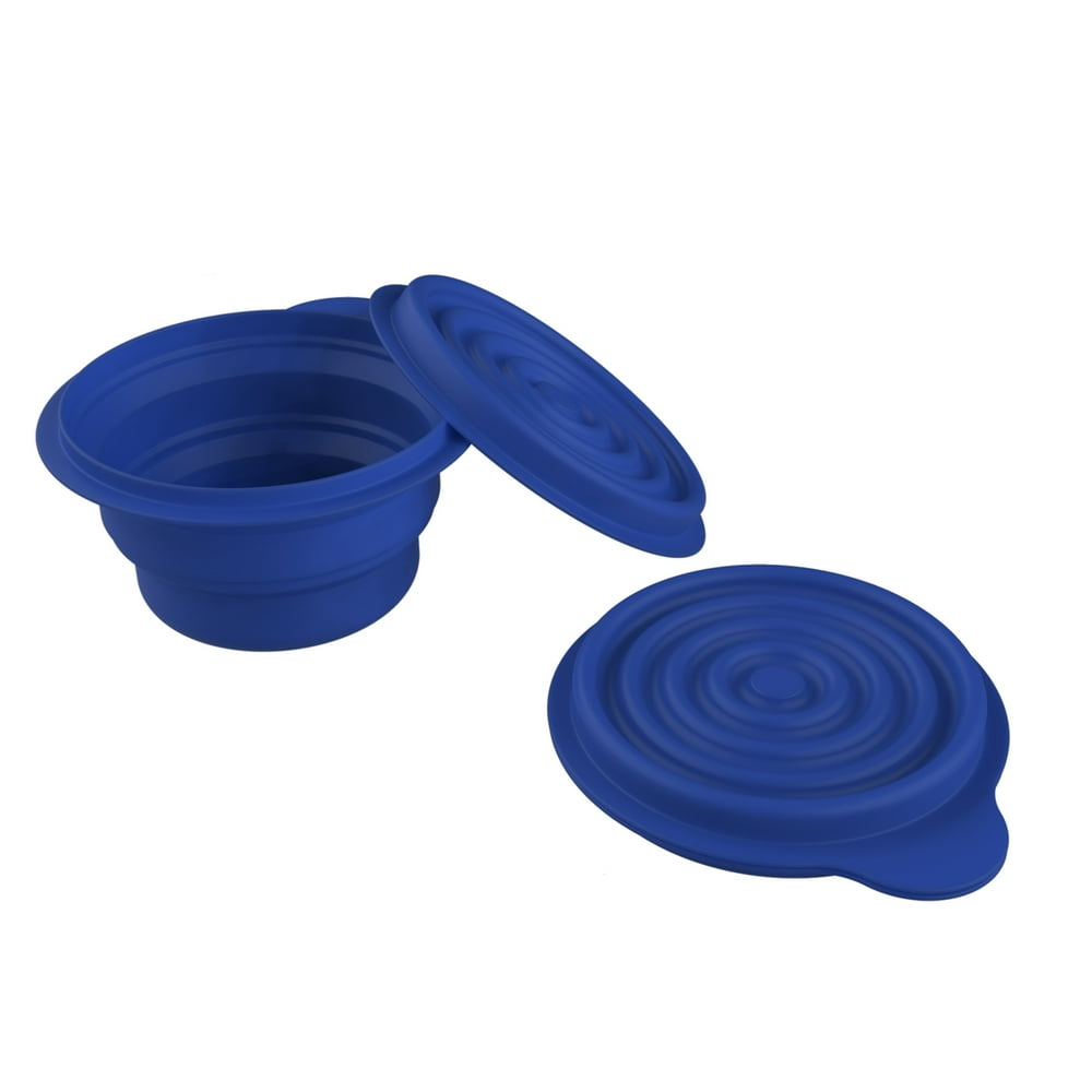 Collapsible Bowls with Lids BPA Free Silicone, Reusable Hot or Cold Food Bowl for Camping