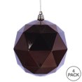 thumbnail image 3 of Vickerman 4.75" Mocha Shiny Geometric Ball Ornament, 4 per bag, 3 of 4