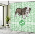 thumbnail image 4 of Ambesonne Dog Lover Shower Curtain, Paw Print Animal Bone Art, 69"Wx84"L, Shamrock Green, 4 of 4