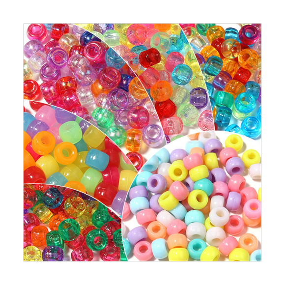 Perles Kandi en Vrac pour Bricolage Artisanat Fabrication de Bijoux Bracelets Kandi 6x9 mm Environ 1800 Pcs, Couleur Foncée
