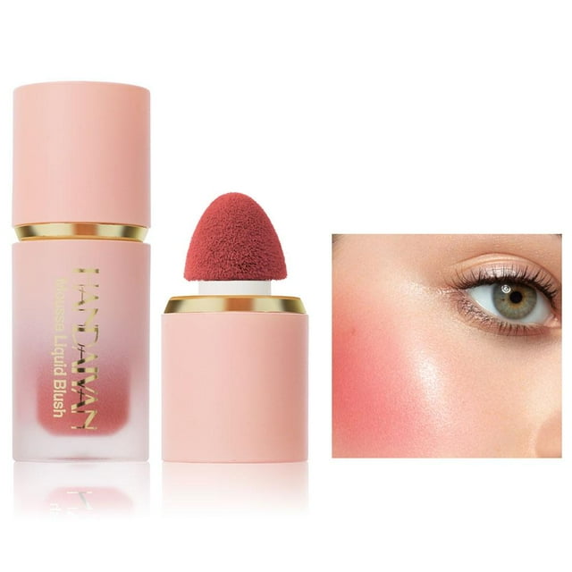 Rubor líquido con brillo mate para rostro, rubor suave para mejillas, ojos, mousse, iluminador Y1U6
