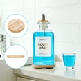 thumbnail image 5 of Topsome Glass Mouthwash Dispenser for Bathroom, 11.8oz Refillable Mouthwash Container with Stainless Steel Pour Spout, Mouthwash Bottle Set with Cup, Funnel & Gold Stickers, Clear, 5 of 7