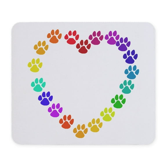 CafePress - Cat Print Heart Mousepad - Non-slip Rubber Mousepad, Gaming Mouse Pad