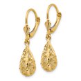 thumbnail image 2 of 14k Yellow Gold Filigree Drop Dangle Leverback Earrings, 2 of 7