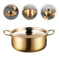 thumbnail image 4 of Single Serve Ramen Cooking Pot With Lid Utensil Set Stainless Steel Korean Style Soup Pan For Home Office Multicolor, 4 of 4