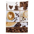 thumbnail image 3 of Ambesonne Coffee Tablecloth Rectangular Table Cover, Coffee Mugs Hot Foamy, 60"x84", Brown White, 3 of 4