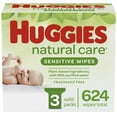 thumbnail image 1 of Toallitas húmedas para bebé HUGGIES Natural Care Sensitive, 624 unidades, 1 of 1