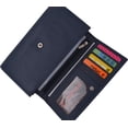 thumbnail image 4 of Swiss Marshall Women RFID Blocking Real Leather Wallet - Clutch Checkbook Wallet for Women Blue, 4 of 8
