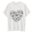 thumbnail image 3 of WREESH Oversized Casual T-Shirts Women's Short Sleeve Round-Neck Graphic Tops White, 3 of 5