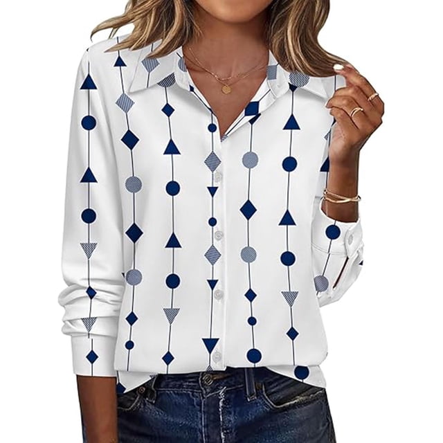 Camisas de Manga Larga para Mujeres Blusa de Trabajo Casual de Ajuste Suelto con Spandex de Poliéster Suave, Capa Versátil Esencial para la Oficina de Primavera