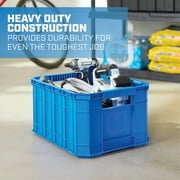(3 pack) HART 8.5 Gallon Stackable Plastic Utility Crate, Blue