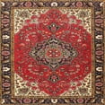 thumbnail image 1 of Ahgly Company Machine Washable Indoor Square Traditional Tomato Red Area Rugs, 4' Square, 1 of 7