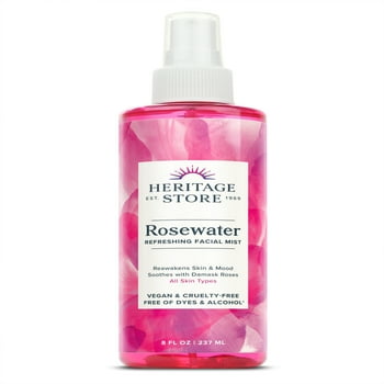 Rosewater Refreshing Facial Mist, Hydrating Mist for Skin & Hair, 8 fl oz by Heritage Store