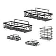 thumbnail image 4 of Estante de ducha, cesta de almacenamiento para baño, sin necesidad de perforar, moderno, montado en la pared, paquete de 5 organizadores de baño, Estilo A, 4 of 9