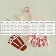 thumbnail image 3 of mgoYE Baby Girl Football Outfit Romper Shorts Bow Headband Socks Set Sundays are for with Daddy Football Game Day Clothes, 3 of 4