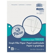 Graphing Paper, White, 3-Hole Punched, 1/4" Quadrille Ruled, 8" x 10-1/2", 80 Sheets | Bundle of 2 Each