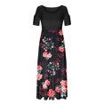 thumbnail image 3 of SMihono Robe Maxi Bohème d'Été pour Femmes Grande Taille Décontractée Col en V Sans Manches Bandage Rayé Imprimé Ample Robe Longue de Plage, 3 of 4