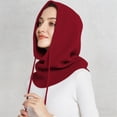 thumbnail image 2 of EYNMVR Oversize Hooded Scarf Hat Knit Balaclava for Women Men Winter Neck Gaiters Beanie Skull Cap Drawstring Neck Warmer, 2 of 5