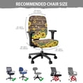thumbnail image 6 of SCRAWLGOD Sunflowers Moth Wood Grain Soft Chair Covers for Office Desk Chairs Stretch Easy to Remove Boss Chair Covers Washable Scratch Resistant Chair Protector, 2 Pieces, 6 of 7