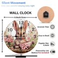 thumbnail image 2 of 10-Inch Silent Wooden Wall Clock, " Bunny Rabbit in Pink Cup Floral Clock "  Silent Non-Ticking Clock, Battery Operated (AA Batteries Not Included), Artistic Home Decor, 2 of 8