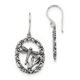 thumbnail image 1 of 925 Sterling Silver Vintage Dragonfly Drop Dangle Shepherds Hook Earrings Animal Insect, 1 of 5