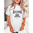 thumbnail image 1 of Camiseta elegante con estampado geométrico para mujer: cuello redondo informal, manga corta, algodón elástico, lavable a máquina. Perfecta para verano y ropa informal. Top deportivo informal., 1 of 6