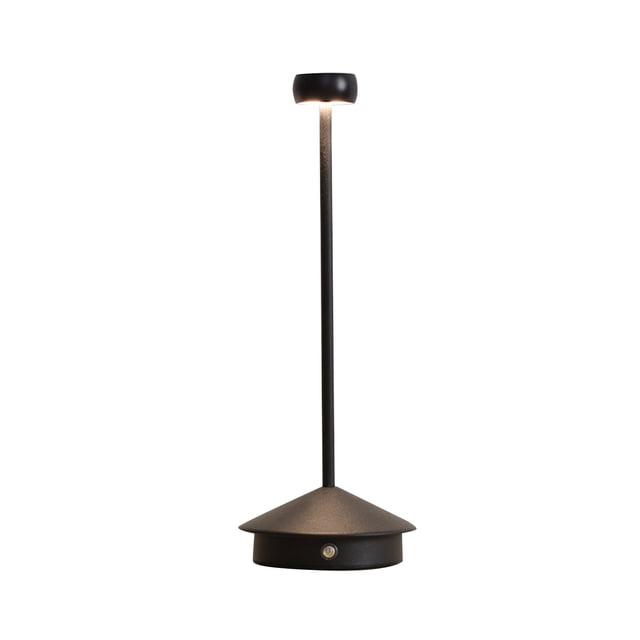 yeacher Touch-Controlled LED Mushroom Night Light with 3-Level Dimming, 1800mAh Battery, Aluminum & Acrylic Design, Round Platform - Sand Black