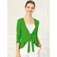 thumbnail image 2 of Women's Tie Front Metallic Ruffled Long Sleeve Open Cardigan, 2 of 6