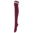 thumbnail image 2 of Lovely Annie Women's 3 Pairs Incredible Durable Super Soft Unique Over Knee High Thigh High Cotton Socks Size 6-9 A1023(Wine), 2 of 4