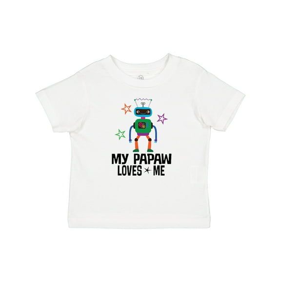 Inktastic My Papaw Loves Me Grandson Robot Boys Baby T-Shirt