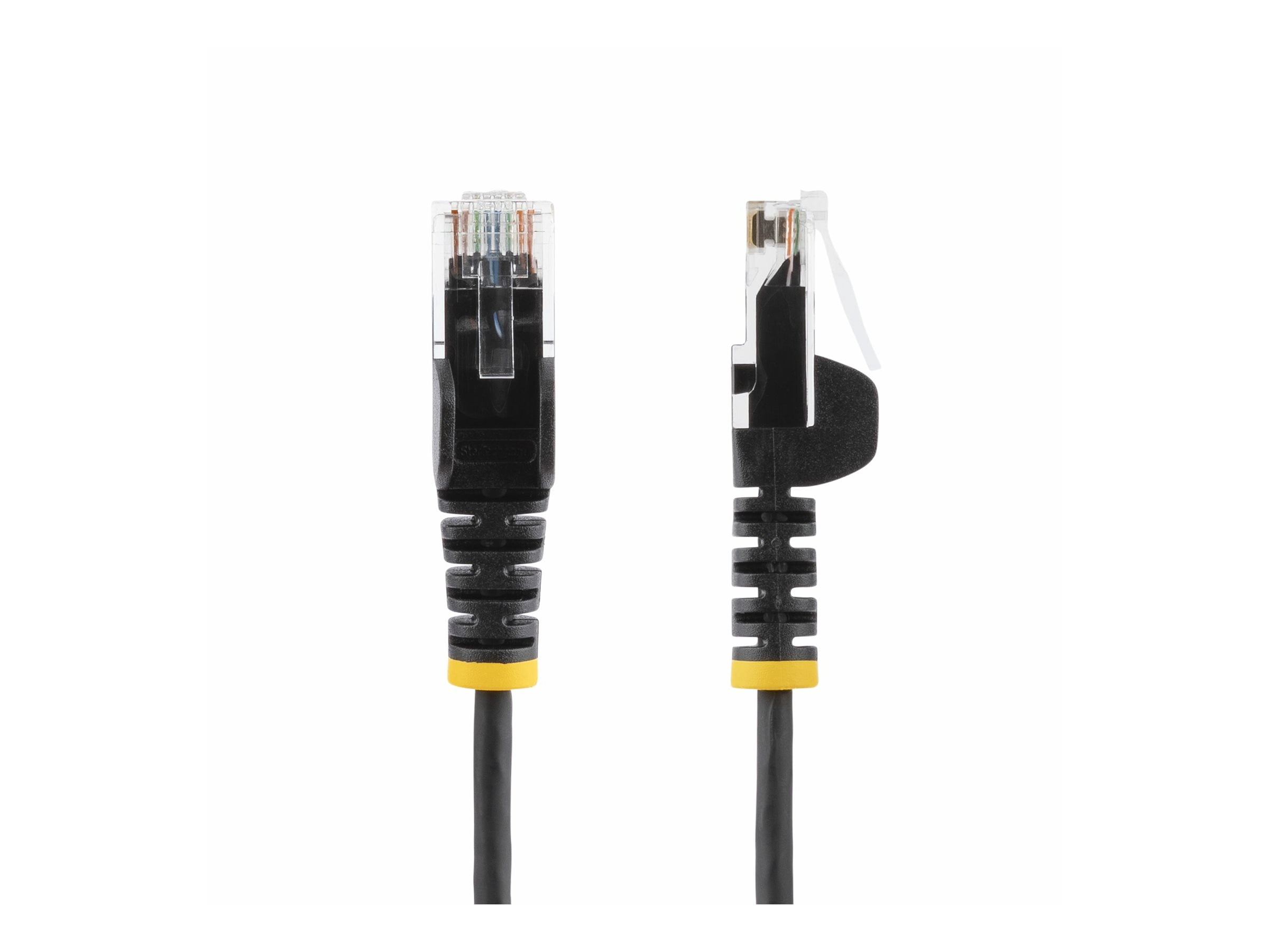 StarTech 25ft Black Slim CAT6 Ethernet Cable, Snagless RJ45, LSZH, 28AWG Pure Bare Copper, Slim Network Patch Cable/Cord