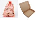 thumbnail image 1 of Organza Jewellery Storage Pouches Wedding Favour Party Mesh Drawstring Gift Bags Rectangle with Gold Stamping Heart Pattern Red 18x13cm 100pcs/box, 1 of 1