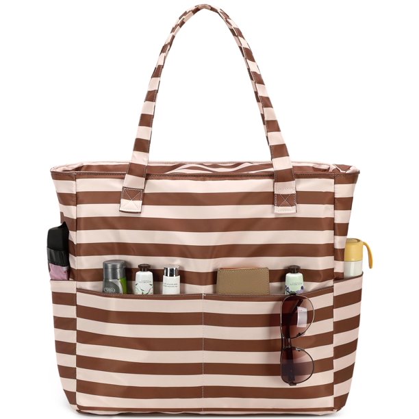 Bolsa de playa LEDAOU impermeable y resistente a la arena para mujer con bolsillo húmedo