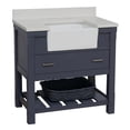 thumbnail image 2 of Charlotte 36" Farmhouse Bathroom Vanity with Marine Gray Cabinet and Quartz Top, 2 of 7