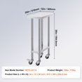 thumbnail image 6 of KFFKFF Stainless Steel Prep Table, 24x12x38 In, 500 LBS Capacity, 4 Casters, 3 Height Settings, Durable for Commercial Kitchen Use, Silver, 6 of 8