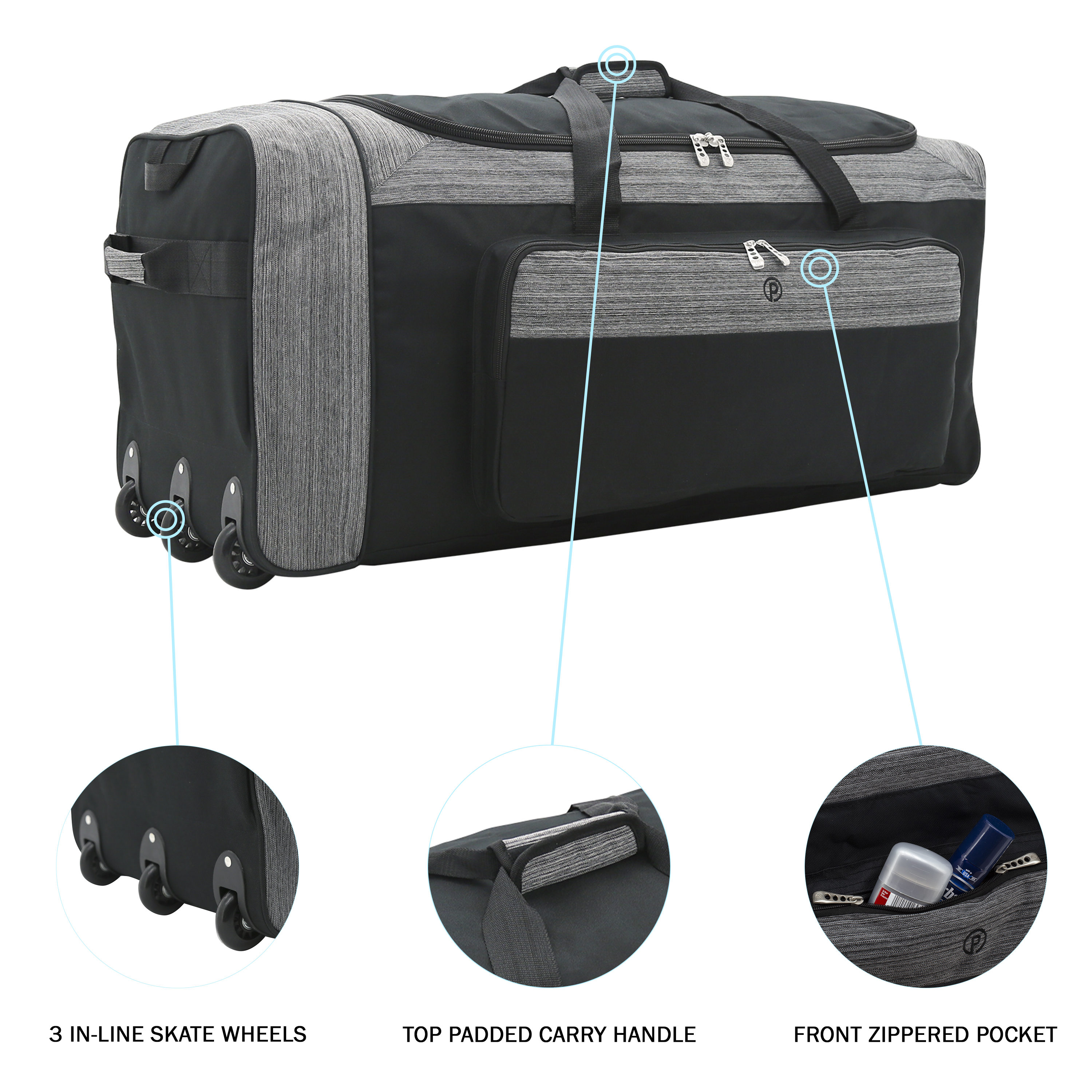 Protege 36" Tri-Fold Polyester Rolling Trunk Duffel for Travel (Walmart Exclusive) - image 3 of 8