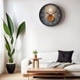 thumbnail image 3 of REGALWOVEN Exquisite Patterns Wall Clock, Silent Non Ticking Battery Operated Modern Clocks for Home Black-1 12 inch, 3 of 6