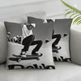 thumbnail image 3 of nygtbtfer Throw Pillow Cover Skaters Gonna Skate Skateboarding Related Lettering Quote About Skateboard Pillowcase Home Decorative Square Pillow Case Cushion Cover White, 3 of 7