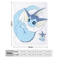 thumbnail image 4 of Pokemon Eevee Vaporeon Throw Blanket Cute Flannel for Boys Girls Men Women, 4 of 7