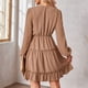 thumbnail image 5 of Vestido de mujer de manga larga con cuello en V vestido de túnica mini vestidos, cintura alta un vestido de línea, regalo para las mujeres, 5 of 7
