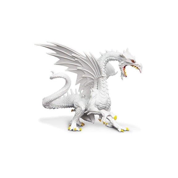 Safari Ltd. Glow-in-the-Dark Snow Dragon Figurine - Detailed 6" Model Figure - Fantasy Toy for Boys, Girls & Kids Ages 4 