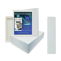 1-1/2" Gallery Depth White Stretched Canvas 10x20 10 Pack 13oz Professional Artist Quality, 100% Cotton, Art Supplies for Crafts, Gesso-Primed for Oil, Acrylic & Mixed Media