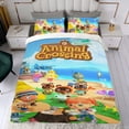 thumbnail image 4 of Animal Crossing Conjunto de sábanas temático, trío de piezas, cómodo y amigable con la piel, diseño único, regalo de decoración para el hogar para familiares, amigos y fans,173cm *218cm, 4 of 6