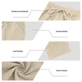 thumbnail image 6 of Men's Linen Blend 2 Piece Outfit Hooded Henley Shirt Drawstring Wide Leg Pants Set Light Khaki M, 6 of 10